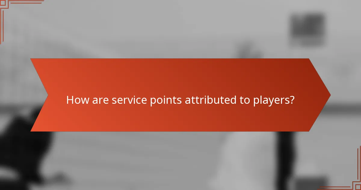How are service points attributed to players?
