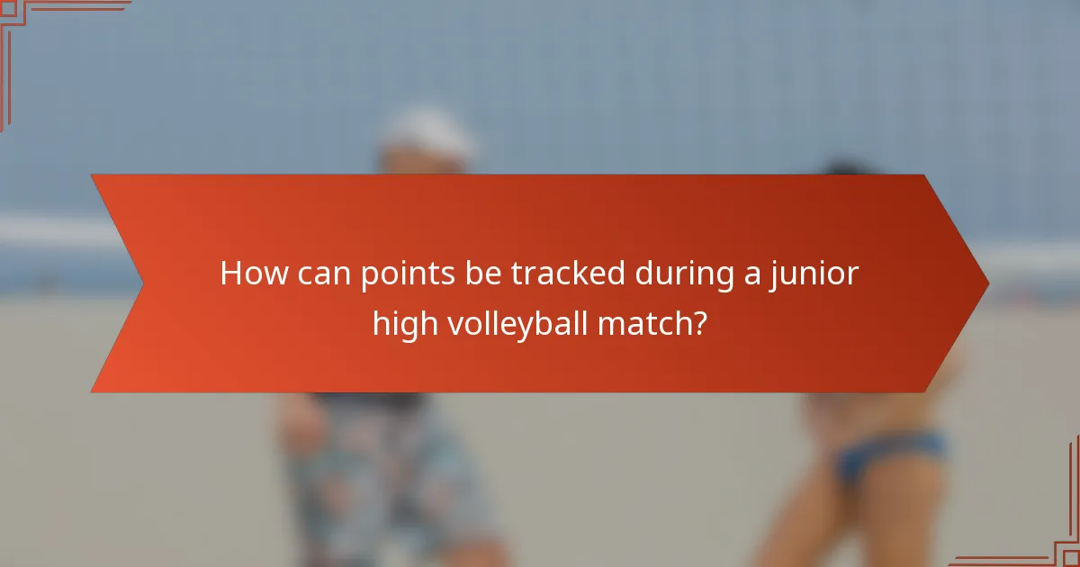 How can points be tracked during a junior high volleyball match?