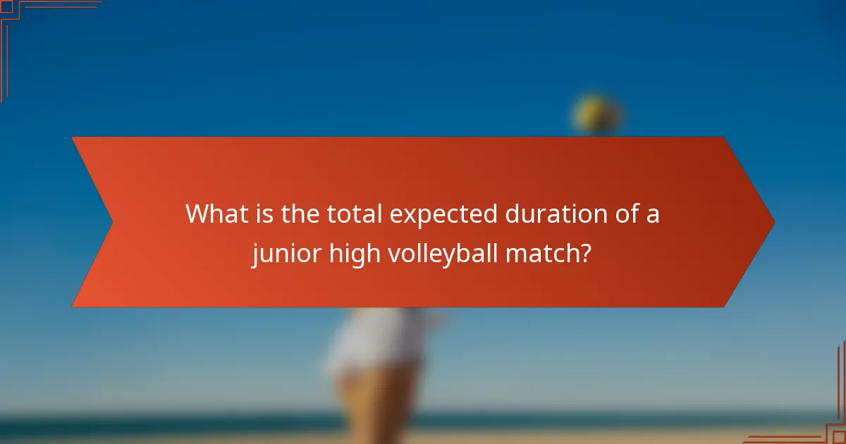 What is the total expected duration of a junior high volleyball match?