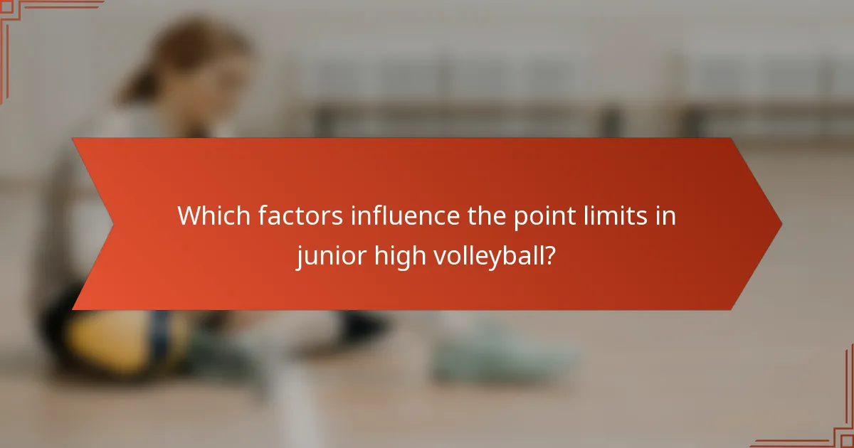 Which factors influence the point limits in junior high volleyball?